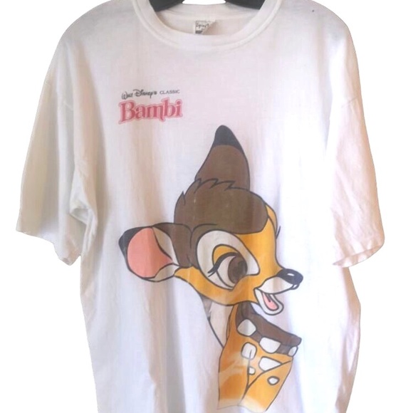 Vintage Disney 'Bambi' Wrap Around Print T Shirt Spring Ford Tag XL - Picture 1 of 6